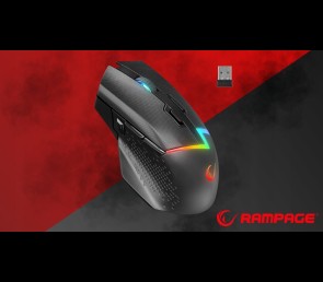 Mysz Rampage DROP M3 gaming bezprzewodowa 1000Hz RGB czarna ergonomiczna
