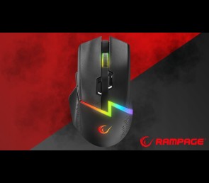 Mysz Rampage DROP M3 gaming bezprzewodowa 1000Hz RGB czarna ergonomiczna
