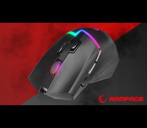 Mysz Rampage DROP M3 gaming bezprzewodowa 1000Hz RGB czarna ergonomiczna