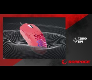 Rampage BLINK myszka gamingowa 12800 DPI RGB różowa ergonomiczna