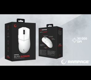 Rampage Blitz Ultimate mysz bezprzewodowa gaming PAW3950 30000 DPI biała