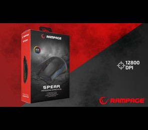Rampage Mysz SPEAR V2 gamingowa RGB 12800 DPI 1kHz makro