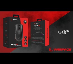 Rampage Prote M5 mysz gamingowa bezprzewodowa 24000 DPI 1000Hz RGB czarna