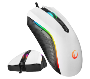 Rampage SMX-R44 V2 mysz gamingowa 12800 DPI RGB Huano 1000Hz biała