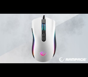Rampage SMX-R44 V2 mysz gamingowa 12800 DPI RGB Huano 1000Hz biała