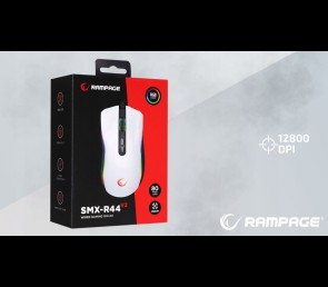 Rampage SMX-R44 V2 mysz gamingowa 12800 DPI RGB Huano 1000Hz biała