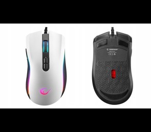Rampage SMX-R44 V2 mysz gamingowa 12800 DPI RGB Huano 1000Hz biała