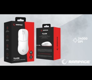 Rampage Tilion Mysz bezprzewodowa Biała gaming 24000 DPI ergonomiczna