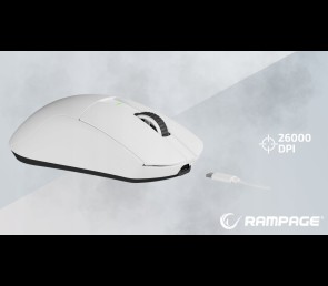 Rampage Zenith Pro mysz bezprzewodowa ultralekka 26000 DPI PAW3395 biała