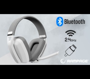 Rampage Blitz Słuchawki Gamingowe Bluetooth 5.3 Bezprzewodowe Szare