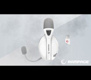 Rampage Crack H11 białe słuchawki gamingowe 7.1 bezprzewodowe mikrofon