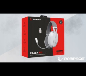 Rampage Crack H11 białe słuchawki gamingowe 7.1 bezprzewodowe mikrofon