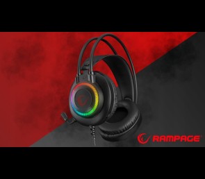 Rampage RM-K27 X-Jammer Słuchawki gamingowe 7.1 czarne Rainbow LED
