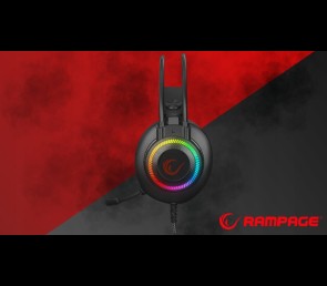 Rampage RM-K27 X-Jammer Słuchawki gamingowe 7.1 czarne Rainbow LED