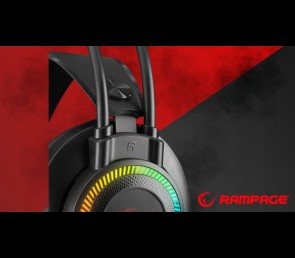 Rampage RM-K27 X-Jammer Słuchawki gamingowe 7.1 czarne Rainbow LED