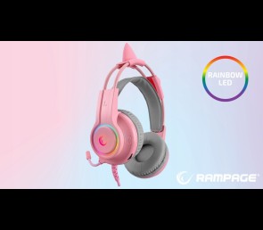 Rampage Słuchawki X-CATTY 7.1 RGB gamingowe z mikrofonem 50mm