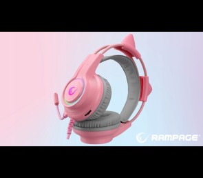 Rampage Słuchawki X-CATTY 7.1 RGB gamingowe z mikrofonem 50mm