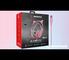 Rampage Słuchawki X-CATTY 7.1 RGB gamingowe z mikrofonem 50mm